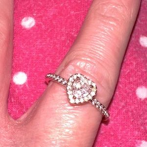 Sparkling Elevated Heart Ring